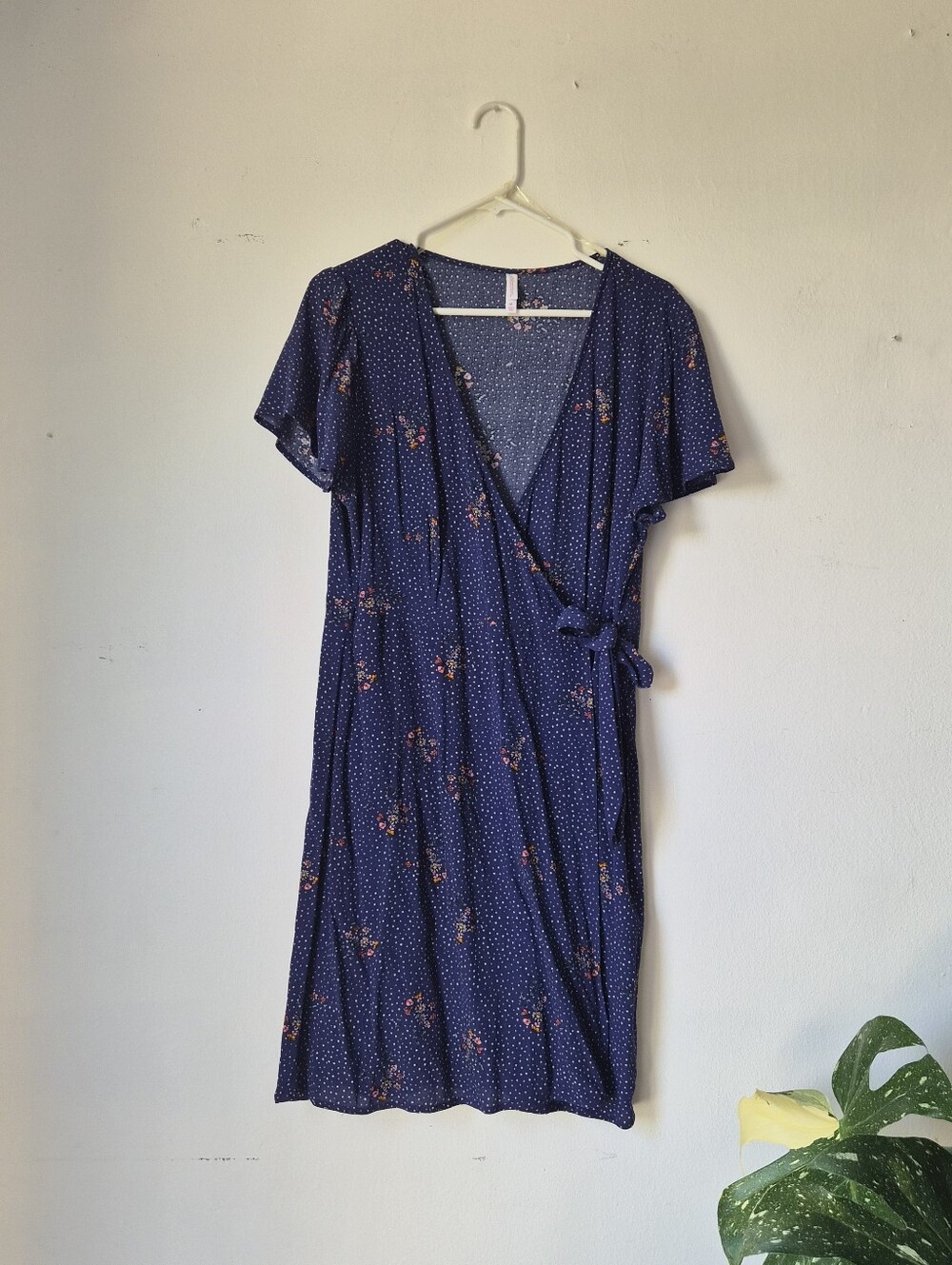 Xhilaration Navy Floral Wrap Dress